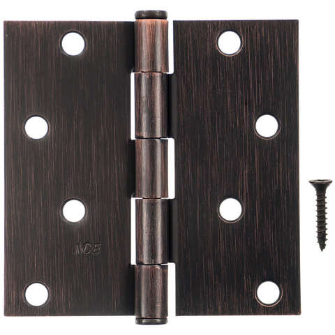 Ace 4 in. L Oil Rubbed Bronze Residential Door Hinge 3 pk