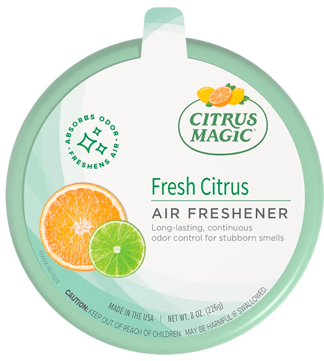 Citrus Magic 616472870 Air Freshener, 8 oz, Fresh Citrus, 350 sq-ft Coverage Area, 4 weeks -Day Freshness, Pack of 6