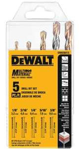 DEWALT DWA56015 Drill Bit Set, Multi-Material, 5-Piece, Carbide