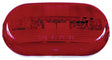 PM V135R Marker Light, Oval, 4-1/8 in W, 2 in H, 12 V, Incandescent Lamp, Red Lens, Surface