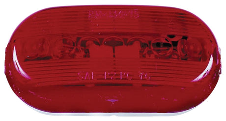 PM V135R Marker Light, Oval, 4-1/8 in W, 2 in H, 12 V, Incandescent Lamp, Red Lens, Surface