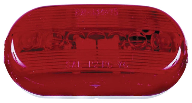 PM V135R Marker Light, Oval, 4-1/8 in W, 2 in H, 12 V, Incandescent Lamp, Red Lens, Surface