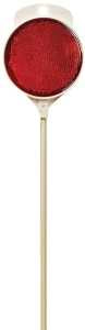 Hy-Ko DM300R48 Driveway Marker, Rod Mounting, Fiberglass Post, Red Reflector