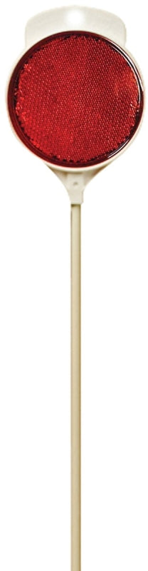 Hy-Ko DM300R48 Driveway Marker, Rod Mounting, Fiberglass Post, Red Reflector