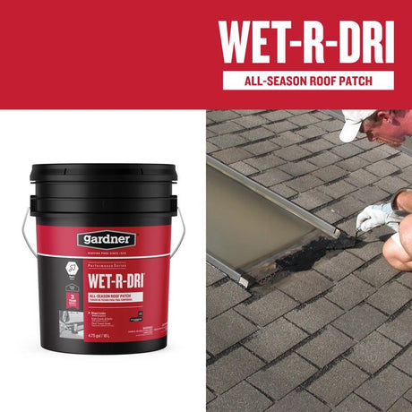Gardner WET-R-DRI Gloss Black Patching Cement All-Weather Roof Cement 5 gal