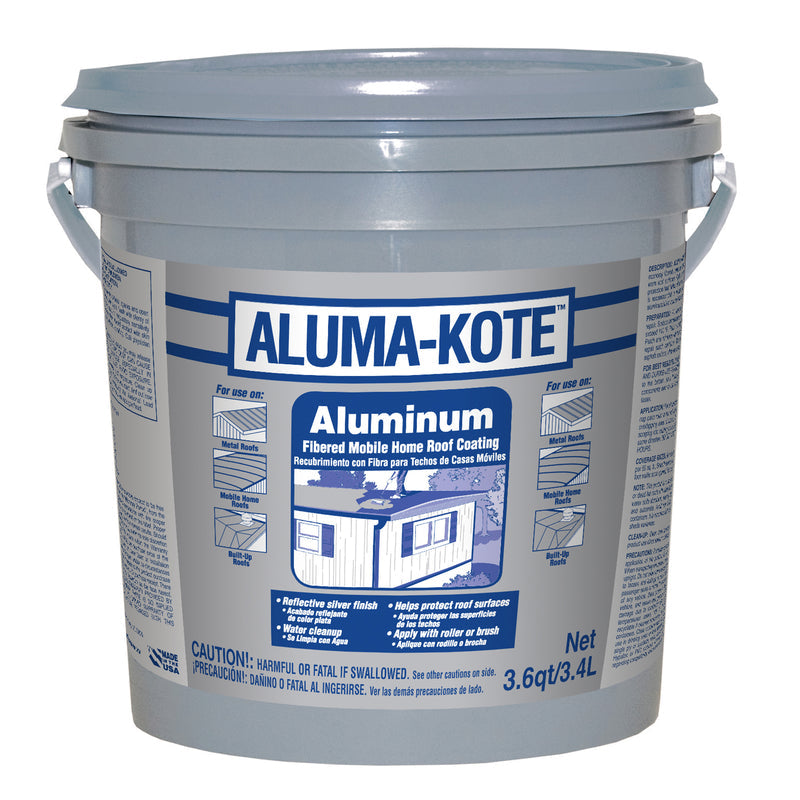 Gardner Aluma-Kote Gloss Silver Fibered Aluminum Roof Coating 1 gal, Pack of 4