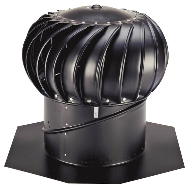 Lomanco Whirlybird BIB-12B Turbine Ventilator, 12 in Dia Throat, Aluminum, Black