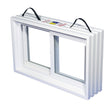 Duo-Corp Place-N-Pour 3220SLDF10 Slider Window, 31-7/8 in W Actual, 20 in H Actual, Glass Glass/Screen, Vinyl Frame