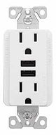 Eaton TR7765W-KB-L Series USB Combination Receptacle, White, 2-Pole, 15 A at 125 VAC, 3.6 A at 5 VDC, 125 VAC, 5 VDC