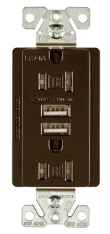Arrow Hart TR7755RB-K-L Combination USB Receptacle, 2 -Pole, 3.1 A USB, 15 A Receptacle, 2 -USB Port