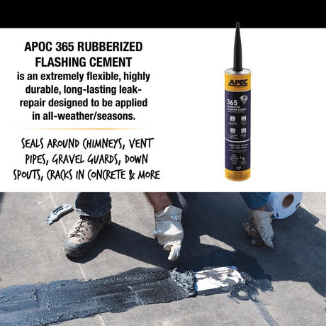 APOC Eterna-Flash Gloss Black Rubber Roof & Flashing Cement 10.1 oz, Pack of 12