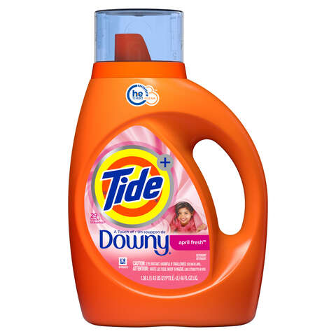 Tide Plus Downy April Fresh Scent Laundry Detergent Liquid 46 oz, Pack of 6