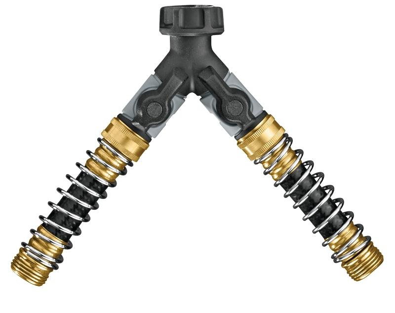 Orbit 58934D Y Hose with Flexible Outlet, 3/4 in, Male Threaded, 2-Port/Way, Metal Body