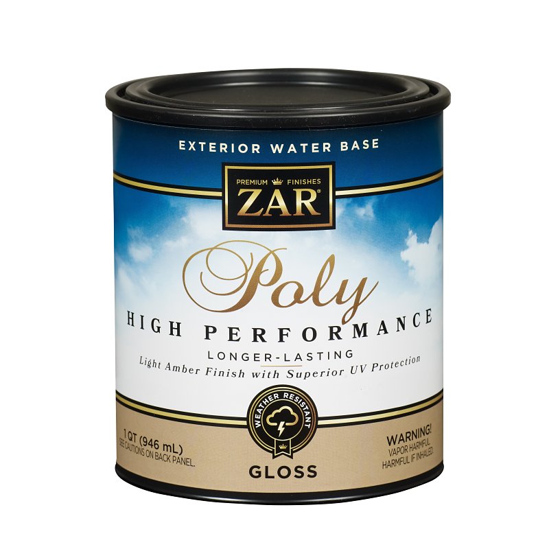 ZAR 32612 Exterior High-Performance Polyurethane Floor Finish, Gloss, Liquid, Amber, 1 qt, Can