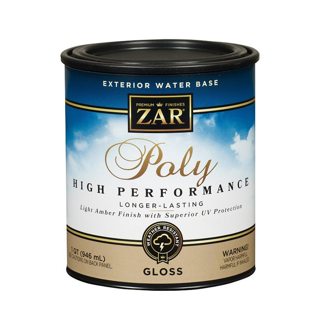 ZAR 32612 Exterior High-Performance Polyurethane Floor Finish, Gloss, Liquid, Amber, 1 qt, Can