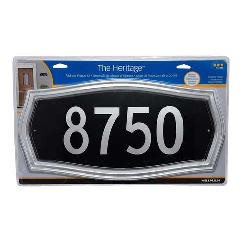 HILLMAN Distinctions Black Die-Cast Zinc Heritage Address Plate, Pack of 3