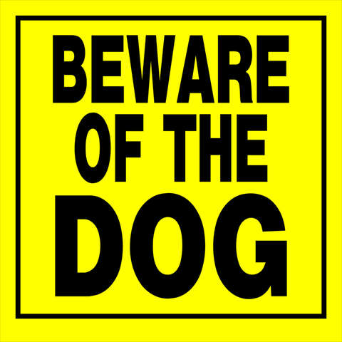 Hillman English Yellow Beware Sign 11 in. H X 11 in. W, Pack of 6