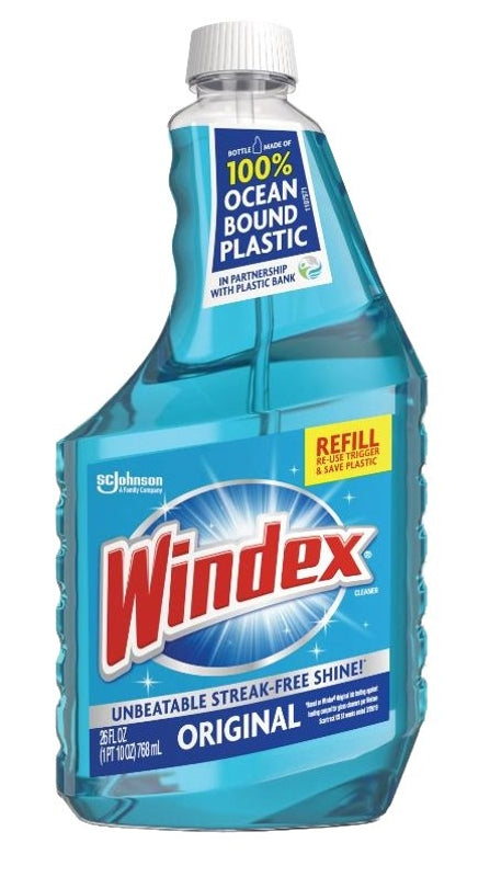 Windex 377 Glass Cleaner Refill, 26 oz Bottle, Liquid, Original