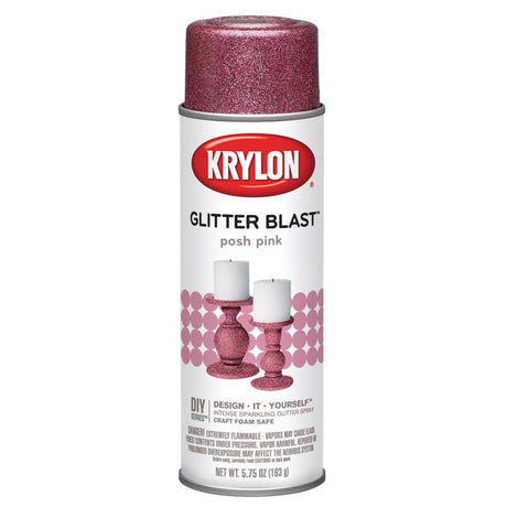 Krylon Glitter Blast Posh Pink Spray Paint 5.75 oz, Pack of 6