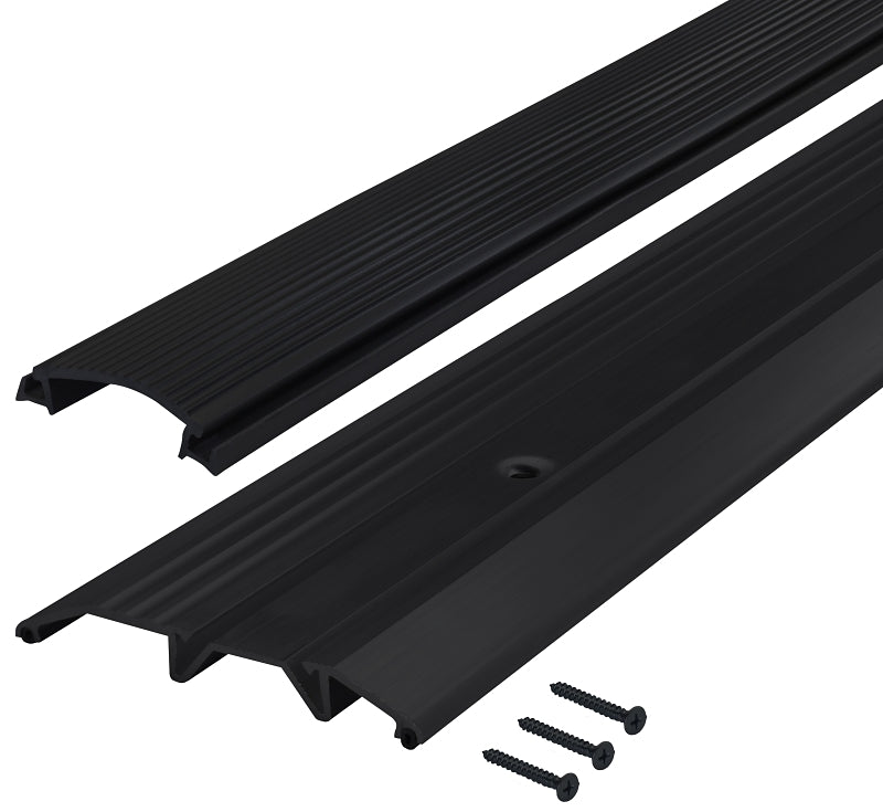M-D 11821 Threshold, 36 in L, 3-3/4 in W, Low Profile, Aluminum, Black, Matte