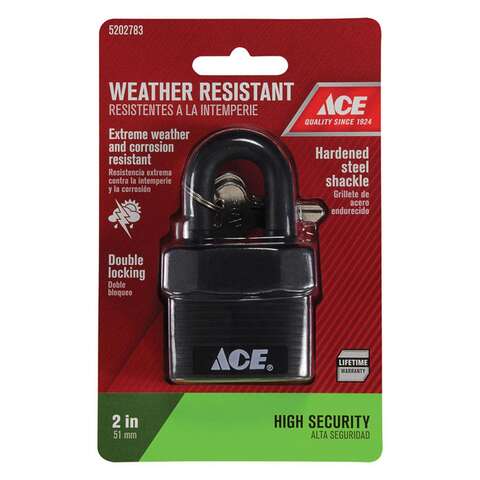 Ace 1-5/8 in. H X 1-3/4 in. W X 1-1/8 in. L Steel Double Locking Padlock