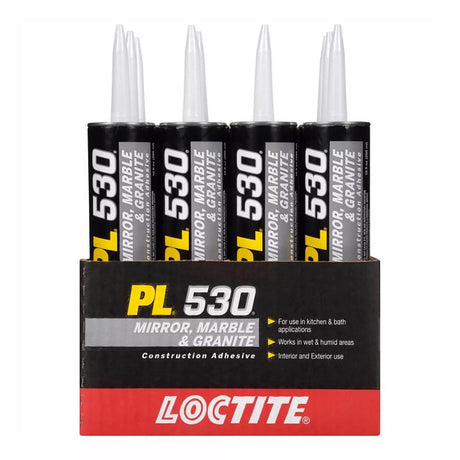 Loctite PL 530 Synthetic Rubber Construction Adhesive 10 oz, Pack of 12