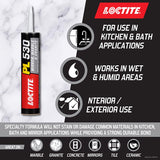 Loctite PL 530 Synthetic Rubber Construction Adhesive 10 oz, Pack of 12
