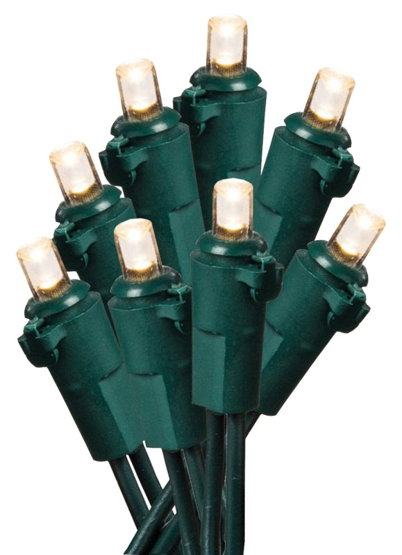 Hometown Holidays U15E302A Light Set, Christmas, 120 V, 4.8 W, 70-Lamp, LED Lamp, Warm White Lamp, 18.58 ft L