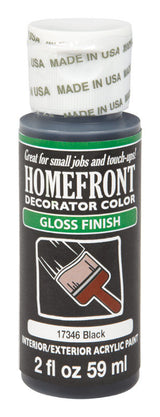 Homefront Gloss Black Hobby Paint 2 oz, Pack of 3