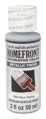 Homefront Metallic Silver Sterling Hobby Paint 2 oz, Pack of 3