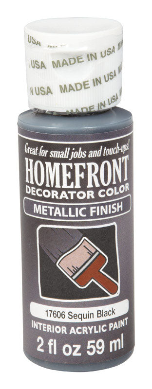 Homefront Metallic Sequin Black Hobby Paint 2 oz, Pack of 3