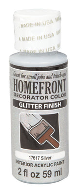 Homefront Glitter Silver Hobby Paint 2 oz, Pack of 3