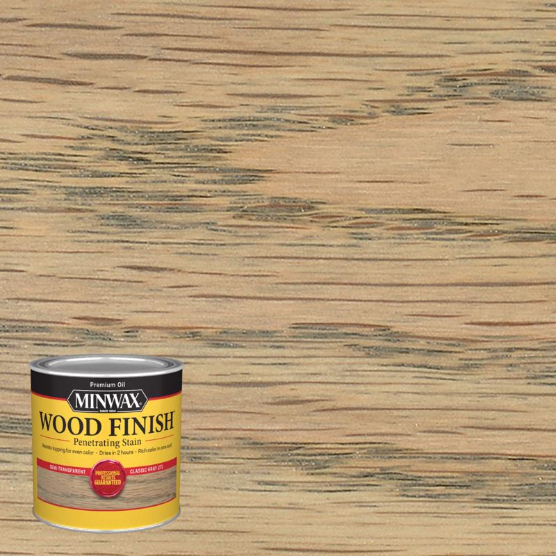 Minwax Wood Finish Semi-Transparent Classic Gray Oil-Based Penetrating Wood Stain 1/2 pt, Pack of 4