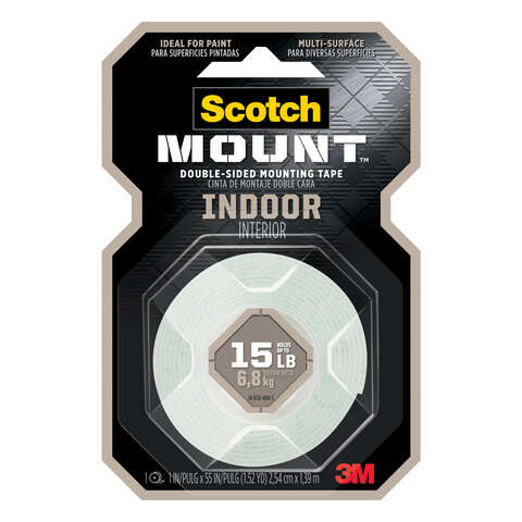 3M Scotch-Mount Double Sided 1 in. W X 55 in. L Mounting Tape White, Pack of 6