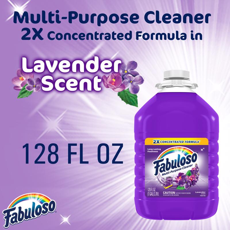 Fabuloso Lavender Scent Multi-Purpose Cleaner Liquid 128 oz, Pack of 4