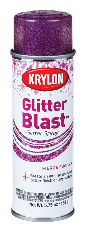 Krylon K03815A00 Craft Spray Paint, Glitter, Fierce Fuchsia, 5.75 oz, Can, Pack of 6