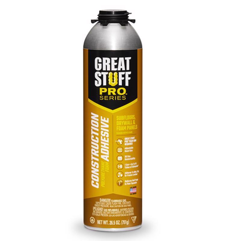 Great Stuff 343087 Adhesive, Cream, 26.5 oz, Pack of 12