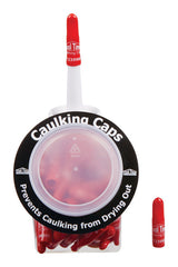 Tool Time Manufacturing Red Industrial Vinyl Reusable Caulking Caps 1 pk, Pack of 75