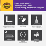 Cabot 800 Series 140.0000806.005 Solid Color Siding Stain, Natural Flat, Liquid, 1 qt, Can, Pack of 4