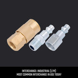 Craftsman Brass/Steel Industrial Air Coupler and Plug Set 1/4 in. 3 pc