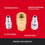 Craftsman Brass/Steel Industrial Air Coupler and Plug Set 1/4 in. 3 pc