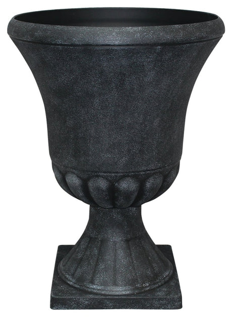 Southern Patio EB-029816 Winston Urn, 21 in H, 16 in W, 16 in D, Resin/Stone Composite, Weathered Black