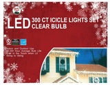 Hometown Holidays 06308 Icicle Light Set, 24 W, 300-Lamp, LED Lamp, Warm White Light, 5000 hr Average Life, 30.1 ft L