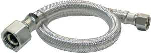 Plumb Pak EZ Series PP23799 Sink Supply Tube, 1/2 in Inlet, FIP Inlet, 1/2 in Outlet, FIP Outlet, Stainless Steel Tubing