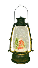 Santas Forest 92109 Water Globe, 9.76 in H, Red Barn Lantern, Pack of 4