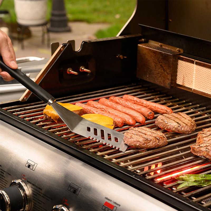 Mr. BAR-B-Q 02465YNST Tool Set, Stainless Steel, Plastic Handle, Comfort Grip Handle