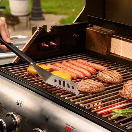 Mr. BAR-B-Q 02465YNST Tool Set, Stainless Steel, Plastic Handle, Comfort Grip Handle