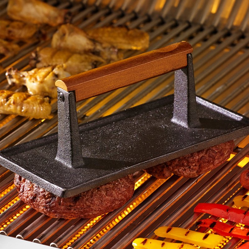 Mr. BAR-B-Q 06680Y Grill Press, 11 in L, 4-3/4 in W, Iron
