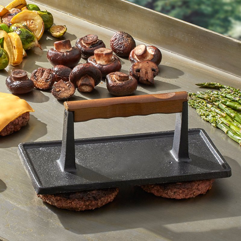 Mr. BAR-B-Q 06680Y Grill Press, 11 in L, 4-3/4 in W, Iron