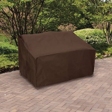 Mr. BAR-B-Q 07832BBGD Premium Loveseat Cover, 60 in L, 35 in W, 32 in H, Polyethylene, Brown